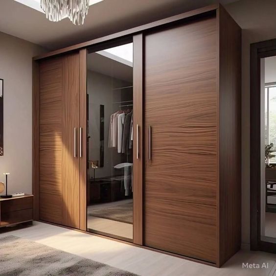 Elegant Sliding Door Wooden Wardrobe